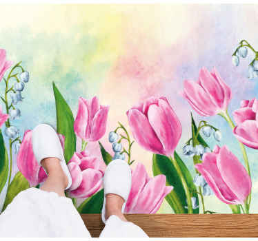 Lale boyama çiçek halı - TenStickers