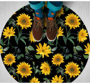 Alfombra vinílica flores motivo floral de girasol - TenVinilo