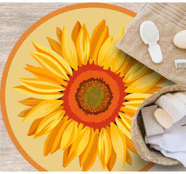 Vinyl Teppich Bad große Sonnenblume - TenStickers