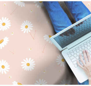 Nordic daisy flowers floral rug - TenStickers