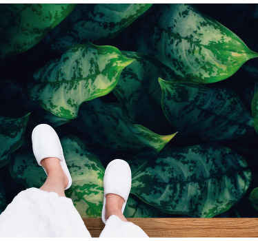 Livlige grønne blade natur vinyl tæppe - TenStickers