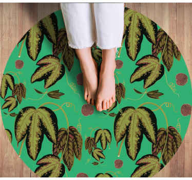 Grønt maranta mønster blomsterteppe - Tenstickers