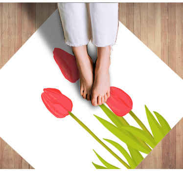 Vinyl Teppich Blumen lebendige tulpenblüte - TenStickers