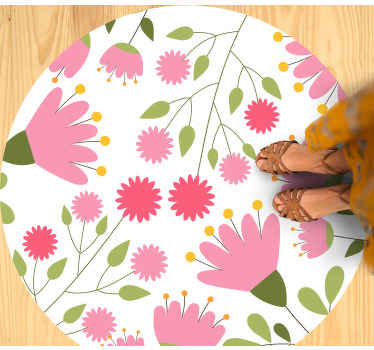 Floral vinyl rug floral pattern joy - TenStickers