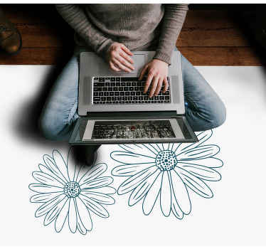 Finom virágos érintés vinil szőnyeg virágok és növények - TenStickers