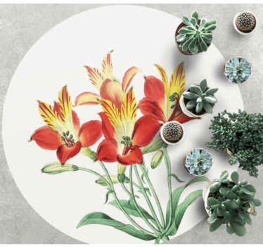 Színes liliom együtt virágos vinil szőnyeg - TenStickers