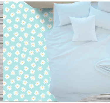 Vinyl Teppich Blumen gänseblümchen-blau-motiv - TenStickers