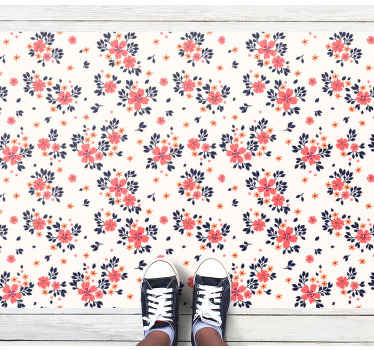 Virágzó virágminta vinil szőnyeg növényekkel - TenStickers