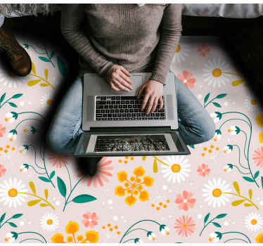 Vinyl Teppich Blumen gänseblümchenfeld-design - TenStickers