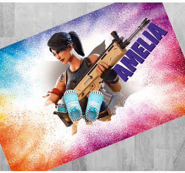 Videospill regnbue jente soverom vinyl teppe - Tenstickers