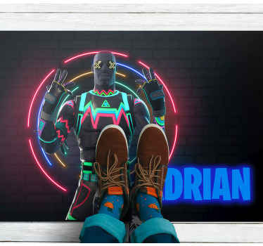 Neon Character Display custom vinyl rug - TenStickers