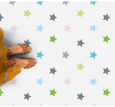 Minimalistične barve vinilna preproga s zvezdami - TenStickers