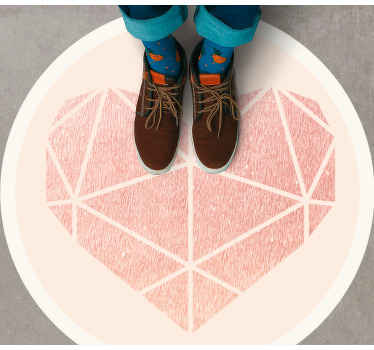 Roza in srčna preproga za spalnico - TenStickers