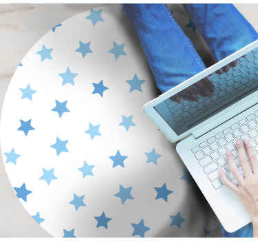 blue patterns bedroom rug - TenStickers