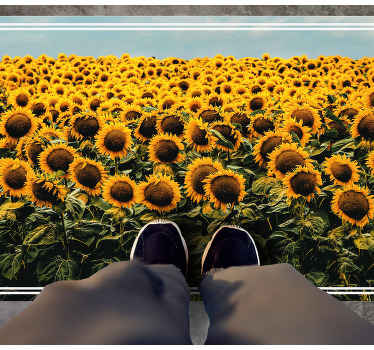 Vinyl Teppich Blumen sonnenblumenwiese - TenStickers