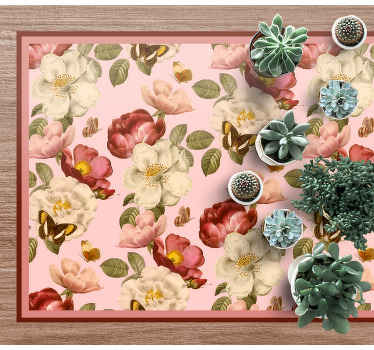 Tapis vinyle plantes arrangement floral épanoui - TenStickers