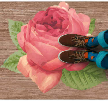 Vinil podovi cvijeće i biljke živahni cvijet ruže - TenStickers