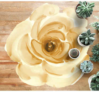 Lágy bézs rózsa vinil szőnyeg virágok és növények - TenStickers