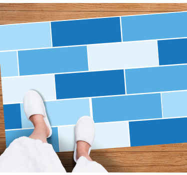 Blue pvc tile floor carpet - TenStickers