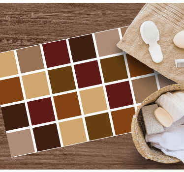 Brown tiles vinyl floor carpet - TenStickers