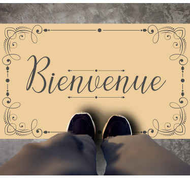 Tapis vinyle citation Bienvenue design élégant - TenStickers