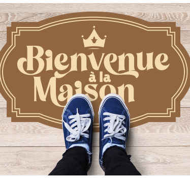 Tapis vinyle citation Phrase de bienvenue à la maison - TenStickers