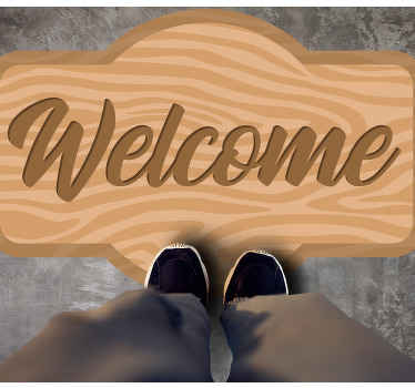 Tapis vinyle citation Phrase bienvenue sur un panneau - TenStickers