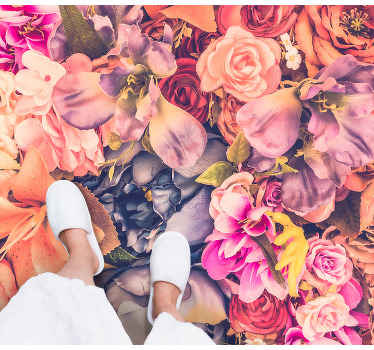 colorful flowers floral rug - TenStickers