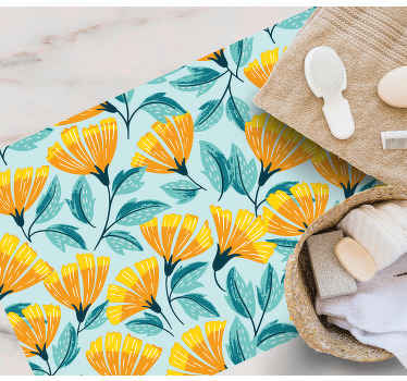 Sárga virágmintás virágos szőnyeg - TenStickers