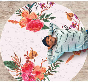 Alfombra vinílica flores peonías y orquídeas - TenVinilo