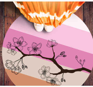 Cherry Blossom Elegance floral vinyl rug - TenStickers