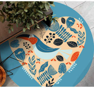 Semboller çiçekler ve kalpler çiçek kilim - TenStickers