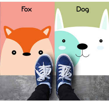 Rev og hund utenfor dyre vinyl teppe - Tenstickers