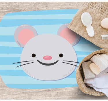 Sødt museansigt tæppe til børneværelse - TenStickers