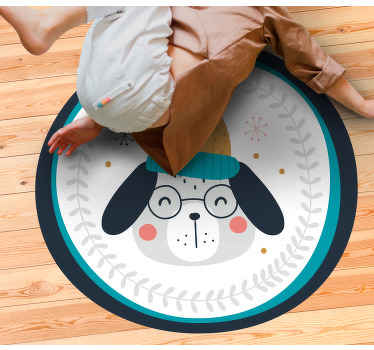 Tappeto vinile per bambini faccia di cane felice - TenStickers