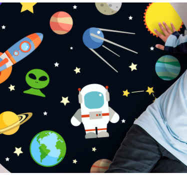 Alfombra vinílica de estrellas Dibujos animados diferentes símbol - TenVinilo