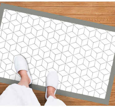 Tapis vinyle salle de bain moderne mosaïque grise - TenStickers