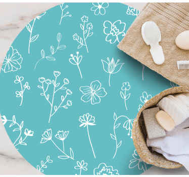 Elegantne ilustracije cvetlična vinilna preproga - TenStickers