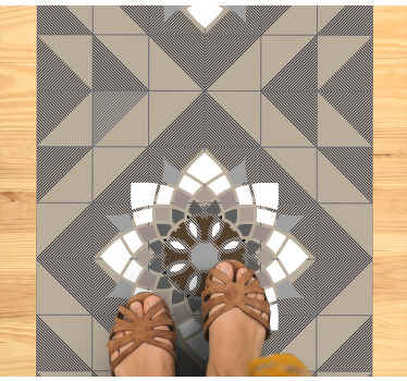 Crni bež vintage uzorak vintage tepih - TenStickers