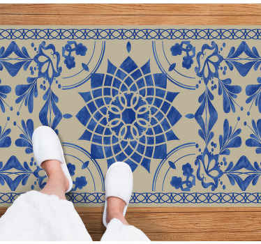 Tapete vinílico de mandala motivo botânico complexo - TenStickers