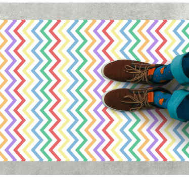Colorful seamless zigzag patterns floor rug - TenStickers