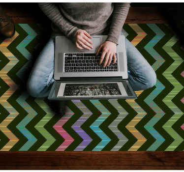 Vinil podovi prugasta šareni cik-cak uzorak - TenStickers