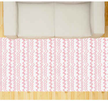 Söpö vaaleanpunainen siksak-kuviot Vinyylimatto makuuhuoneeseen - Tenstickers