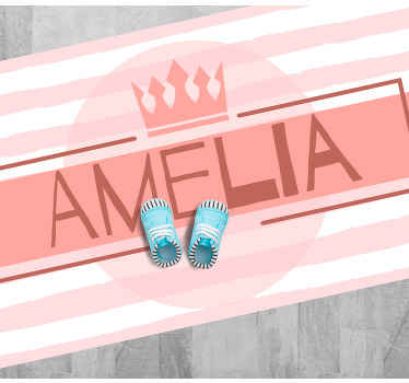 Alfombra vinílica con nombre Princesa coronada nombre - TenVinilo
