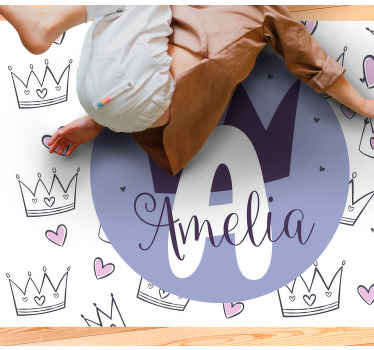 Personlig kronetrykk Vinyl teppe flere barn - Tenstickers