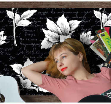 Graciozen botanični element cvetlična vinilna preproga - TenStickers