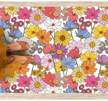 Vinylteppich Blumen Farbiges blumenmuster - TenStickers