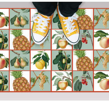 Fresh fruit design kitchen floor tiles - TenStickers