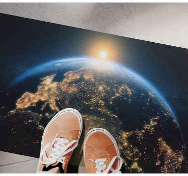 Tapis vinyle carte du monde la terre vue d'en haut - TenStickers