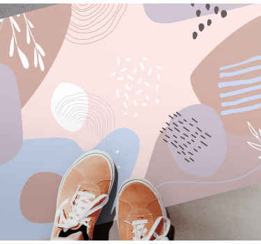 Flere farger og symboler stue vinyl teppe - Tenstickers